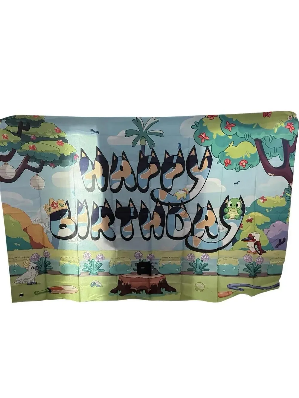 Blue Dog Australian Birthday Banner Happy Birthday Backdrop Banner Theme NEW